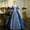 M-Blue, variant on Kcodviy Princess Dress Sleeve Womens Ladies Denim Dress Steampunk Gothic Retro Dress Midi Women Dress Vintage Half Court Women's Loose Dress