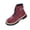 Wine, variant on Flatform Boots for Women Round Toe Combat Ankle Boots with Laces and Buckle