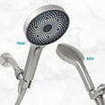 thumbnail image 6 of Metpure Handheld Shower Head with Easy Clicker - Multiple Spray Patterns. 5" Large Head for Waterfall Showering Experience. Stainless Steel Hose & Adjustable Mount Holder. Brushed Nickel, 6 of 7