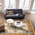 thumbnail image 4 of Area Rugs Indoor Non-Slip Rectangle Rug 2.7x5 Ft Vintage Boho Floral Vintage Ethnic Distress Traditional Style Rug Rubber Backing Floor Mats Non Shedding Home Decor Carpet for Entryway Living Room, 4 of 8