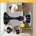 thumbnail image 3 of Magnetic Door Stoppers 2 Pack, Stainless Steel Door Stops for Wall and Floor Mounting, Door Holder Keep Door Open, No Drilling Door Stop with 3D Adhesive Tapes, Black, 3 of 8