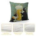 thumbnail image 4 of Nawypu  Cartoon Painted Lovely Animal Adorable Cat Beer Fish Funny Daily Life Decorative Throw Pillow Case Cushion Cover Square, 4 of 5