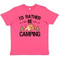 thumbnail image 3 of Inktastic Id Rather Be Camping with Tent Trees and Stars Youth T-Shirt, 3 of 5