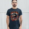 thumbnail image 3 of Tee Hunt Biker From Hell T-shirt Ride or Die Skeleton Outlaw Route 66 Men's Tee, Navy Blue, 5X-Large, 3 of 5