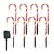 thumbnail image 2 of 8Pcs Decoraciones solares Cadena Muleta Energía Impermeable Luces de bastón de Lámpara LED de Navidad para césped de Navidad Patio Cola Luces de bastones de caramelo, 2 of 8