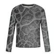 thumbnail image 4 of Muscularfit Long Sleeve Mens Shirts Gray Graphic Pullover Crew Neck T Shirt Mens Tops Casual Stylish, 4 of 5