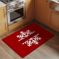 thumbnail image 2 of 2x3 Ft Entryway Area Rug, Red Snowflake Christmas Kitchen Rug Runner Washable Floor Mat, Hello Winter Snowflake Non Slip Indoor Door Mat Throw Carpet for Bathroom Living Room Bedroom, 2 of 8