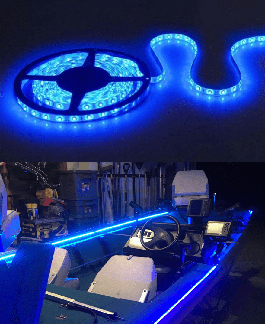Boat Marine Interior Deck LED 4 Strip Light Kit RGB LED Color Change+Controller