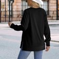 thumbnail image 2 of YNIQUE Sweatshirt for Women Side Split Fall Fashion Long Sleeve Shirts, 2 of 7