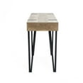 thumbnail image 5 of LuxenHome Oak Finish MDF Wood Black Metal Console Entry Table, 5 of 8