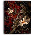 thumbnail image 2 of Red and Orange Fractal Flower Pattern - Floral Canvas Art Print, 2 of 3