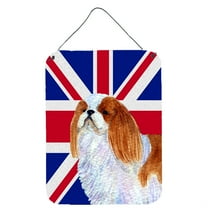 English Toy Spaniel with English Union Jack British Flag Wall or Door Hanging Prints