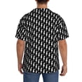 thumbnail image 3 of KLL Monochrome lightning Print Men's Shirt Short Sleeve Button Down Summer Cuba Beach Shirts-3X-Large, 3 of 5