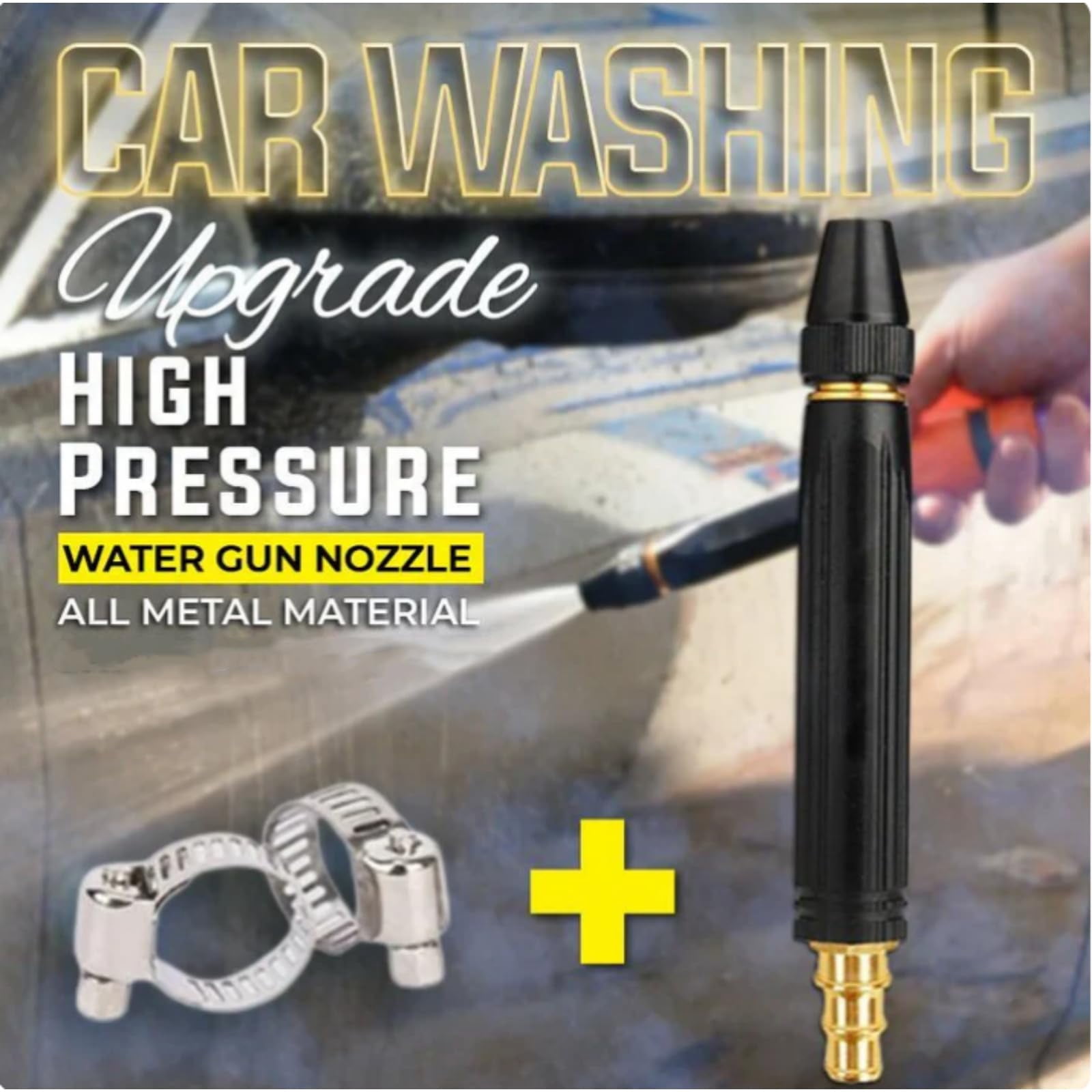 Home High-Pressure Car Wash Water Gun with Booster Nozzle and Hose, High-Pressure Home Wash Water Gun & Hose Set, Multi Function Lawn & Garden Watering Sprayer for Plant Watering Lawn Car
