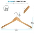 thumbnail image 5 of High-Grade Wooden Shirt Hangers with Rubber Grips (10 Pack) Smooth & Durable Wood Hangers with Grips Non Slip - Slim & Sleek Space Saving Hangers with Notches & 360 Hook - Ideal for Camisoles, Rompers, 5 of 8