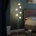 thumbnail image 5 of 59" Steel Six Light LED Novelty Floor Lamp With Colorful Funky Floral Shades, 5 of 7