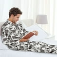 thumbnail image 4 of Wukai Beach Men's Long-Sleeve Pajama Set - Comfortable Sleepwear with Button-Down Shirt and Pants-XX-Large, 4 of 6