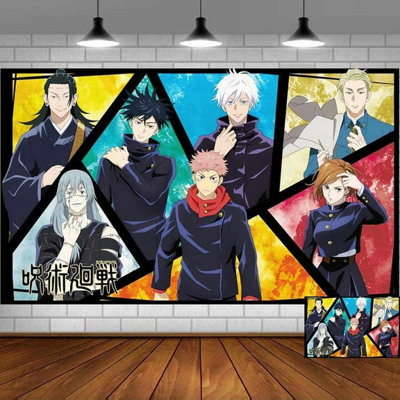 Jujutsu Kaisen Backdrop Banner Party Supplies Poster Movie Theme Background for Photography Kids Birthday Decorations