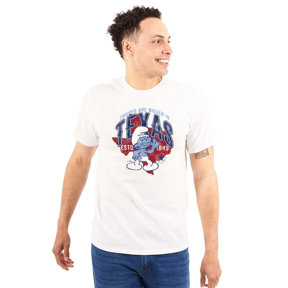 The Smurfs Are Bigger in Texas State Men's Graphic T Shirt Tees Brisco Brands S