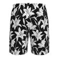 thumbnail image 6 of Naloa Lilies Flowers Men's Beach Shorts, Surfing shorts, Swim trunks, Quick Dry Swim Trunks for Surfing Beach Fun - Large, 6 of 9