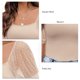 thumbnail image 5 of Top con cuello cuadrado para mujer, camiseta con manga de malla transparente y lunares, mono acanalado, camisas cortas, albaricoque M, 5 of 6