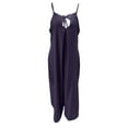 thumbnail image 2 of Franhais Women’s Long Jumpsuit, Casual Spaghetti Strap Solid Color Wide Leg Romper Pants Baggy Overalls, 2 of 4