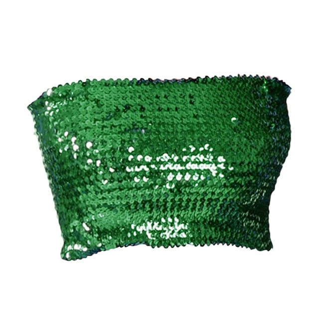 Top de tubo con lentejuelas Fernando para danza del vientre mujer verde