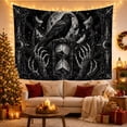 thumbnail image 2 of Raven on Hourglass Under Full Moon, Eerie Gothic Style for Raven Lovers, Dark Fantasy Wall Art, Halloween Gift, Tapestry Wall Hanging for Bedroom, Dorm and Study Room, 2 of 6