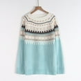 thumbnail image 5 of GEWSEY Women's Fair Isle Sweater Casual Crewneck Long Sleeve Lightweight Vintage Knit Jumper Tops (Sky Blue, M), 5 of 9