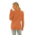 thumbnail image 3 of MLANM Womens Long Sleeve Open Front Cardigans Classic V Neck Button Down Sweaters, XL Orange, 3 of 5