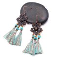 thumbnail image 1 of Mujeres niñas bohemio borla gancho pendientes de oreja flecos flor pendientes colgantes Yinane Pendientes de borla para mujeres., 1 of 8