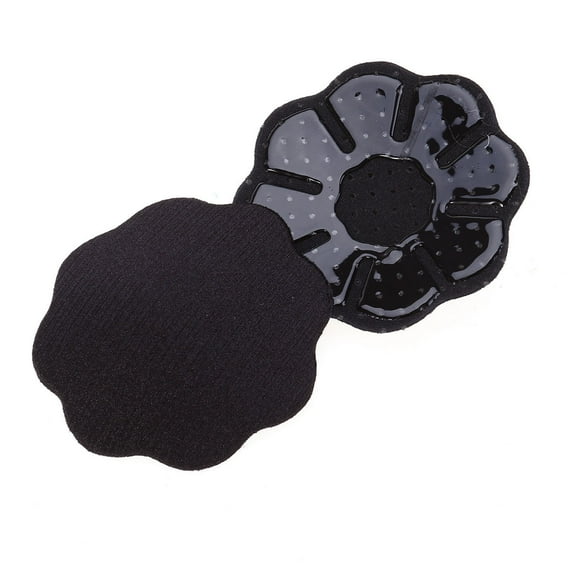 MLINS Pair Adhesive Breast Pasties Flower-shape Stickers Cover Invisible Breast Concealer pad for Women (Black)