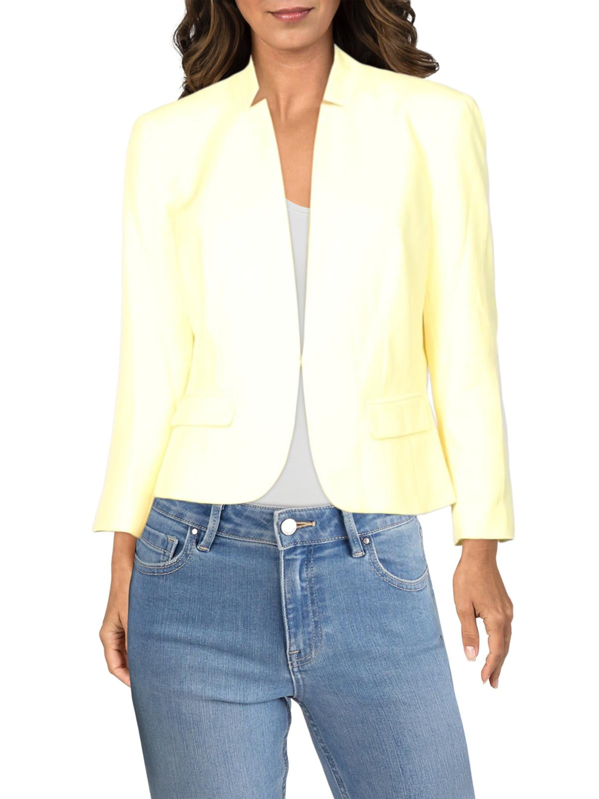 Kasper - Kasper Womens Cutout Collar Crepe Jacket Yellow L - Walmart ...