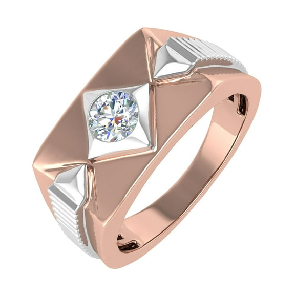 1/2 Carat Men's Diamond Wedding Band Ring in 14K Rose Gold (Ring Size 14)