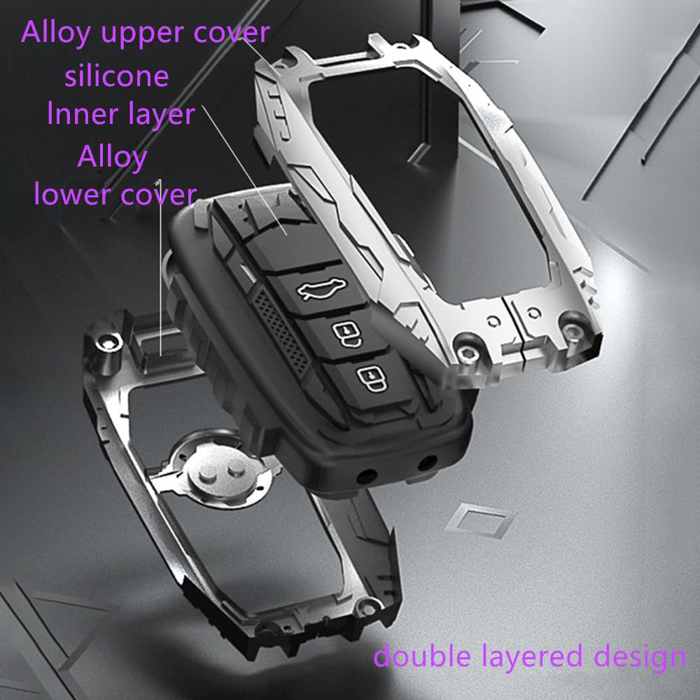 Alloy Key fob Cover Compatible with Toyota 2018 2024 Camry RAV4 Highlander Prius Corolla accessories keychian