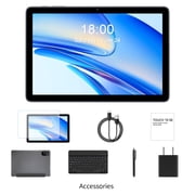 Android 15 10 Inch Tablet, 6GB RAM 128GB ROM, 5G Wi Fi Tablet with Keyboard, 1280x800 IPS Table Touchscreen, 8000mAh Battery, Adult Tablet,Gray
