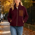 thumbnail image 5 of IUYRTFE Women's Fleece Full-Zip Hooded Jacket Winter Coat Casual Warm Outerwear with Pocket, 5 of 9