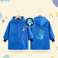 thumbnail image 5 of Cethrio Kids Boys Mid-length Jackets, Printed Cotton Long Sleeve Loose Fit Fall Outerwear Blue Size 3-6T, 5 of 7