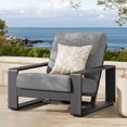 thumbnail image 2 of Lounge Chair Armchair Lounge Chair, Gray, Aluminum, Outdoor Patio Balcony Cafe Bistro Garden Hospitality Restaurant, Modern Contemporary, HB37961, 2 of 9