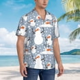 thumbnail image 3 of Fotbe Happy Snowmen Snowfall Camisa Hawaiana para Hombre Unisex – Camisa Casual de Verano con Botones de Manga Corta de Algodón y Lino,Medium, 3 of 7
