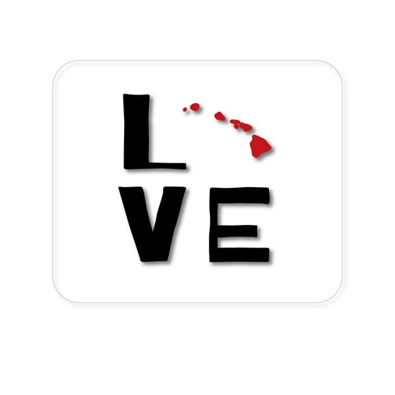 DistinctInk Mouse Pad - 1/4" Foam Rubber - Hawaii - Love Black & Red