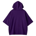 thumbnail image 5 of Womens Hoodies Halloween Casual Ghost Print 3/4 Sleeve Festive Party Pullover Sweatshirt Tops Fall Winter Warm Outfit Purple S, 5 of 5