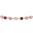 thumbnail image 2 of Gem Stone King 2.71 Ct and E-F Lab Grown Diamond Red Rhodolite Garnet 18K Rose Gold Plated Silver Tennis Bracelet for Women (Fully Adjustable up to 9 inch), 2 of 3