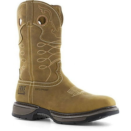Frye Men's 10" Wellington Waterproof Work Boot Steel Toe Tan 9.5 D(M) US