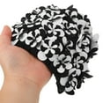 thumbnail image 2 of HONMEET Black Floral Swim Cap, Comfortable Cotton Nylon Blend, Fit for Women and Men, Essential Swimming Accessory, 2 of 7
