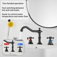 thumbnail image 2 of GGStudy Two Handles Three Holes Faucet 8-16 inch Widespread Bathroom Sink Faucet Oil Rubbed Bronze Basin Tap Mixer Supply Hose Included Matching Metal Pop Up Drain, 2 of 9