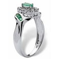 thumbnail image 2 of PalmBeach Jewelry .38 TCW Marquise-Cut and Round Genuine Emerald Diamond Accent 18k Gold-Plated or Platinum-Plated Sterling Silver Ring, 2 of 5