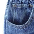 thumbnail image 5 of KIDSCOOL SPACE Little Girls Wide-leg Denim Pants, 5-14T Loose Elastic Waist with String Flared Jeans Bottoms,Mid Blue,4-5 Years, 5 of 6