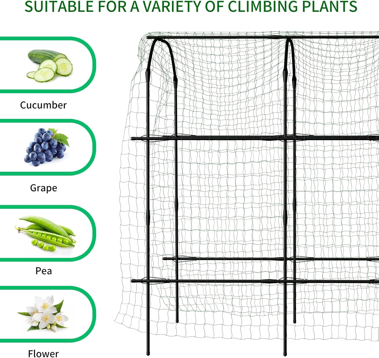FICISOG Extra Tall Garden Arch Trellis for Climbing Plants Outdoor, 87" H Metal Arbor Plant Support Trellis Archway for Climbing Vine Yard Lawn Garden