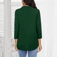 thumbnail image 3 of ZMHEGW Women V Neck Blouse 3/4 Sleeve Tops Casual Tunic Blouse Work Shirts Casual Blouse, 3 of 7